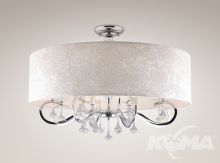 Amsterdam plafon duży 5x40W E14 230V chrom / biały abażur